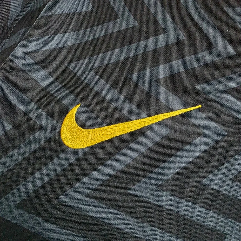 Nike Brazil CBF Pre-Match Training Jersey Mens Medium Navy Zigzag Dri-FIT